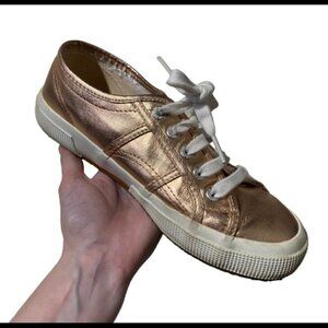 Superga Cotmetu Rose Gold Metallic Sneakers